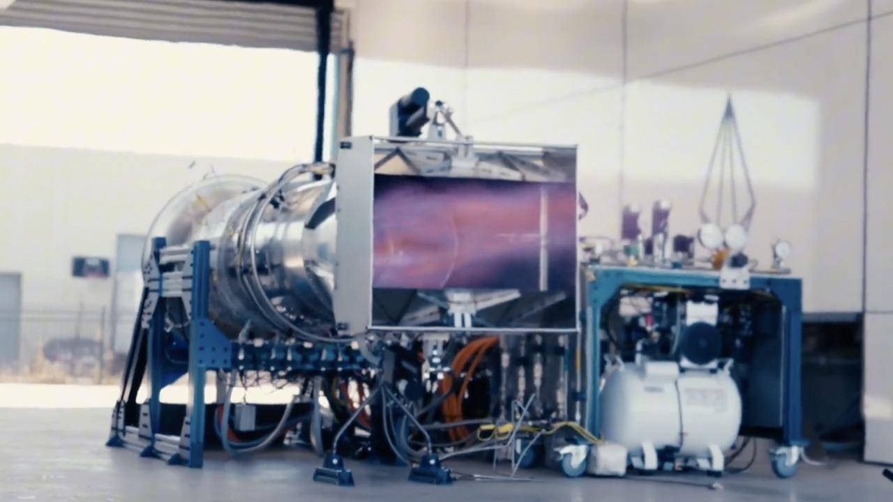 An Astro Mechanica engine running on its test stand